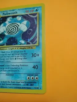 Poliwrath Pokemon TCG Base Set Holo Card 13/102 Never Played NM+ - Image 4