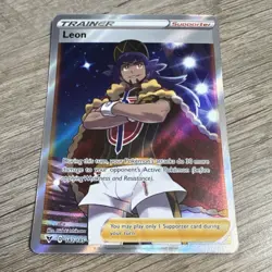 Pokemon Leon Ultra Rare Full Art Holo Trainer Card Swsh04 Vivid Voltage 182/185 - Image 1