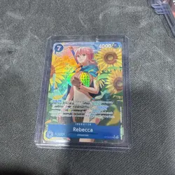 Bandai Rebecca OP10-058 Super Rare Holo Royal Blood One Piece CCG Character Card - Image 1