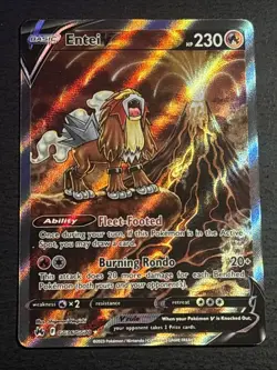 Entei V GG36/GG70 Pokemon TCG Crown Zenith Galarian Gallery Full Art Card NM - Image 1