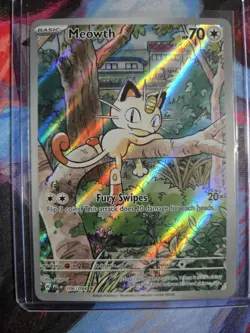 Pokemon TCG Phantasmal Flames Meowth Illustration Rare 106/094 Near Mint - Image 1