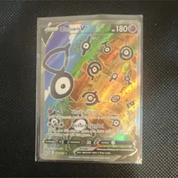 Pokemon Unown V Full Art Ultra Rare Holo Silver Tempest 177/195 180 HP - Image 1