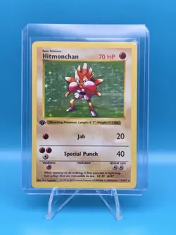 Pokemon Hitmonchan 1st Edition Shadowless Holo Base Set 7/102 70 HP English - Image 1