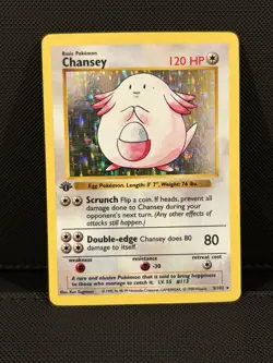 Pokemon Card TCG 1st Edition Chansey Base Set 3/102 Shadowless Vintage 1999 WOTC - Image 1