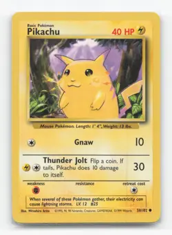 Pokemon TCG - Pikachu 58/102 Moderately Played Common Base Set Unlimited - Image 1