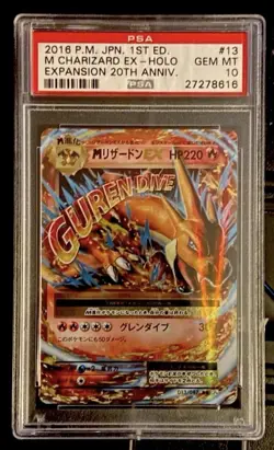 2016 Pokemon XY 20th Anniv. Japanese CP6 M Charizard Ex 1st Ed. 13/87 PSA 10 - Image 1