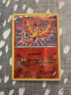 Pokemon Moltres 2016 9/124 Fates Collide Reverse Holo - Image 1