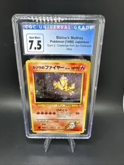 CGC Near Mint+ 7.5 Blaine’s Moltres Pokemon 1999 JPN Gym2: Challenge Holo - Image 1