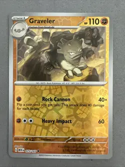 Pokemon TCG * Scarlet & Violet 151 * 075/165 Graveler U * REVERSE HOLO * NM - Image 1
