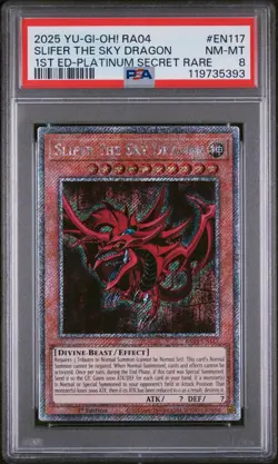 2025 YU-GI-OH! RA04-QUARTER CENTURY STAMPEDE 1ST ED SLIFER THE SKY DRAGON PSA 8 - Image 1