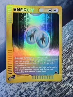 Bounce Energy ⚽ 142/144 Skyridge Reverse Holo Rare Pokemon Card WOTC - Image 1