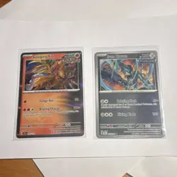 Pokemon Gouging Fire & Iron Crown Set - SVP Promo Holo 2 Card Lot - Image 1