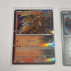 Pokemon Gouging Fire & Iron Crown Set - SVP Promo Holo 2 Card Lot - Image 2
