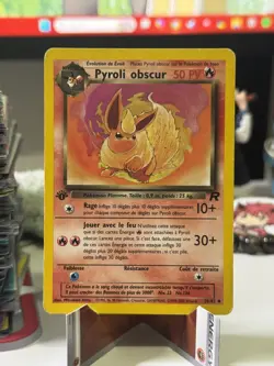 Pyroli Obscur 35/82 1st French Dark Flareon Vintage Team Rocket Pokemon Card! MP - Image 1