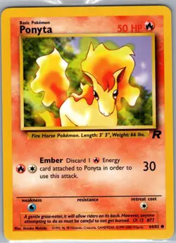 Ponyta 64/82 Non Holo Team Rocket - Pokemon Card - NM - Image 1