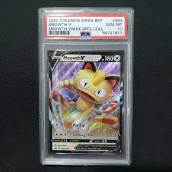 2020 Pokemon: MEOWTH V SWSH004 - Black Star Promo [Special Collection] PSA 10 💎 - Image 1