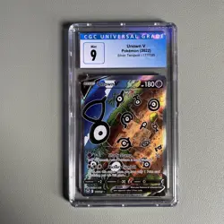 Pokemon Unown V 177/195 CGC 9 Mint Alt Art Full Art Silver Tempest 2022 SWSH - Image 1
