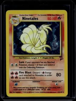 Pokemon TCG Ninetales 13/130 Base Set 2 Holo Rare LP - Image 1