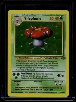 Pokemon TCG Vileplume 15/64 Jungle Holo Rare LP - Image 1