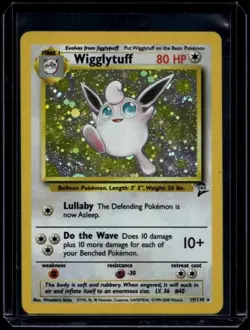 Pokemon TCG Wigglytuff 19/130 Base Set 2 Holo Rare LP - Image 1