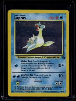 Pokemon TCG Lapras 10/62 Fossil Holo Rare LP - Image 1