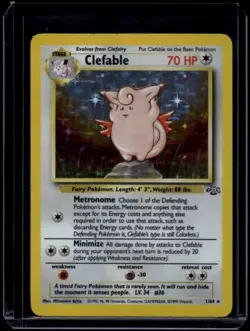Pokemon TCG Clefable 1/64 Jungle Holo Rare LP - Image 1