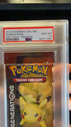 2016 Pokemon USA Inc Generations Foil Pack Pikachu GEM MT 10 Graded PSA - Image 2