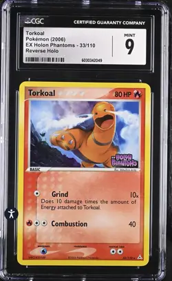 Pokemon EX Holon Phantoms 33/110 Torkoal Reverse Holo Stamped 2006 CGC 9 MINT - Image 2