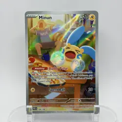 Pokemon Minun 194/182 Sv04: Paradox Rift Illustration Rare M ENGLISH - Image 1