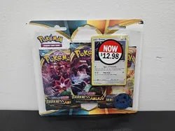 Pokemon TCG SWSH DARKNESS ABLAZE 3 Pack Blister Booster EEVEE Promo New Sealed - Image 1