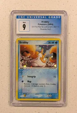 Krabby Reverse-Holo 2004 EX Fire Red & Leaf Green 66/112 Pokemon Card - CGC 9 - Image 1