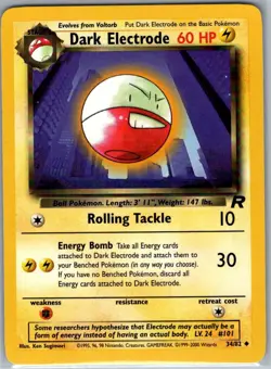 Dark Electrode 34/82 Non Holo Team Rocket - Pokemon Card - NM - Image 1