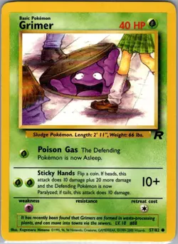 Grimer 57/82 Non Holo Team Rocket - Pokemon Card - NM - Image 1
