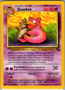 Slowbro 43/62 Non Holo Fossil - Pokemon Card - LP - Image 1
