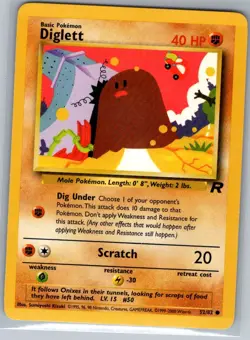Diglett 52/82 Non Holo Team Rocket - Pokemon Card - NM - Image 1