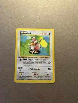 Farfetch'd Base Set 1st Edition Shadowless Pokemon Card 27/102 - Image 2