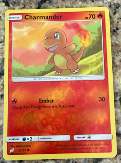 Charmander 12/181 Reverse Holo Common Sun Moon Team Up Pokemon TCG NM Fire Kanto - Image 1