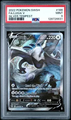 2022 Pokemon Sword & Shield Silver Tempest Full Art/Lugia V 186 PSA 9 - Image 1