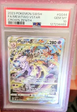 Pokemon Mewtwo VSTAR GG44/GG70 Crown Zenith Ultra Rare Holo PSA 10 - Image 1