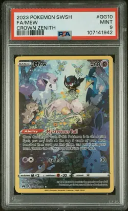 2023 POKEMON SWORD AND SHIELD CROWN ZENITH #GG10 FA/MEW PSA 9 - Image 1