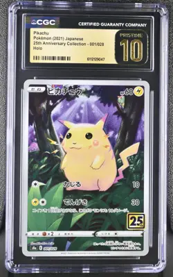 Pokemon Japanese Full Art Holo Pikachu 001/028 CGC 10 PRISTINE 20th Anniversary - Image 3