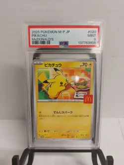 2025 POKEMON JPN M-P PROMO MCDONALD'S #020 PIKACHU PSA 9 - Image 1