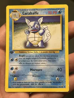 Pokemon TCG Wartortle Base Set 1999 1st Edition French 42/102- LP - Image 1