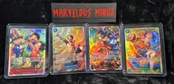 One Piece Luffy Sec, Sabo Sec, Ace Sec Secret Rares NM Lot Of 4 - Image 1