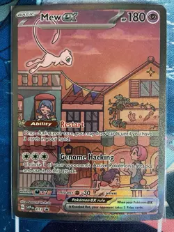 Pokemon Mew ex 053 Scarlet & Violet Promo Full Art Holo EX TCG Card - Image 1