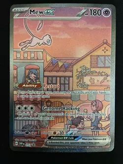 Pokemon Mew ex 053 Scarlet & Violet Promo Full Art Holo EX TCG Card - Image 3