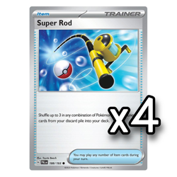 4x Super Rod - 188/193 - SV02: Paldea Evolved Pokemon Playset x4 - Image 1