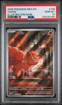 VULPIX #138 PSA 10 2025 POKEMON MEG EN-MEGA EVOLUTION ILLUSTRATION RARE - Image 1