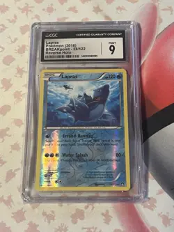 CGC 9 MINT Pokemon BREAKpoint LAPRAS REVERSE HOLO 28/122 CGC 9 MINT - Image 1