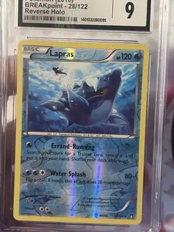 CGC 9 MINT Pokemon BREAKpoint LAPRAS REVERSE HOLO 28/122 CGC 9 MINT - Image 3